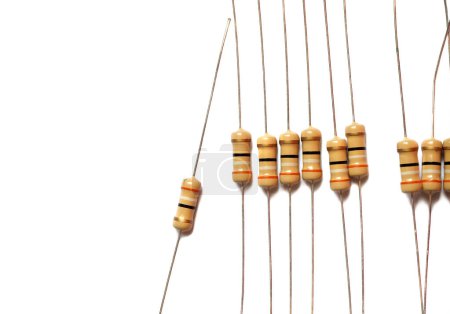 Photo for Close up of resistors isolated on a white. - Royalty Free Image