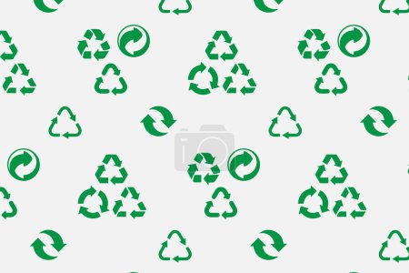 Ilustración de Patrón de reciclaje, Patrón de reciclaje. Fondo sin fin. Sin costuras. - Imagen libre de derechos