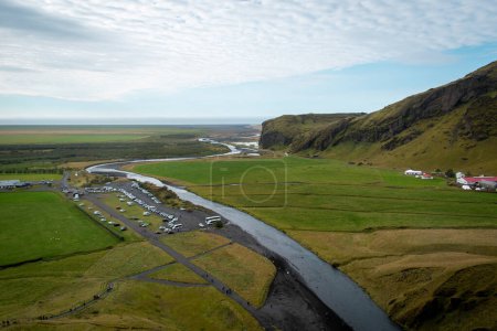 Téléchargez les photos : View of Skoga River from the top of Skogafoss, Iceland - en image libre de droit