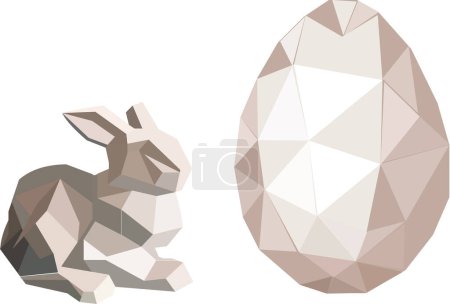 Ilustración de Liebre geométrica y huevo. Ilustración vectorial - Imagen libre de derechos