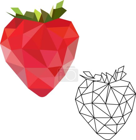 Ilustración de Fresa roja geométrica. Ilustración vectorial - Imagen libre de derechos