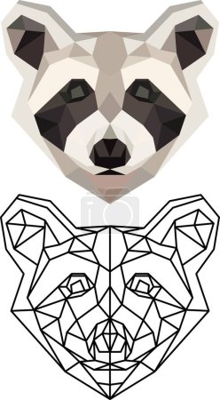 Ilustración de Cabeza geométrica de mapache. Ilustración vectorial - Imagen libre de derechos