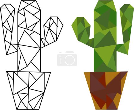 Ilustración de Cactus triangulares geométricos. Ilustración vectorial - Imagen libre de derechos