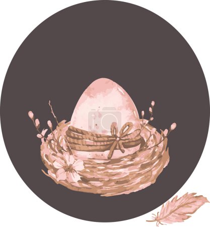  Osterei im Nest. Vektorillustration