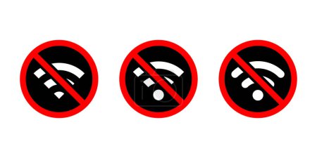 Kein Wifi-Zeichen Bereich Symbol. Drahtloses Netzwerk mit Verbotssymbol