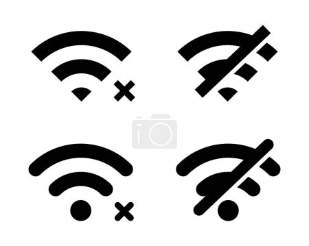 Débranchez l'icône wifi. Symbole de connexion sans fil perdu de fidélité