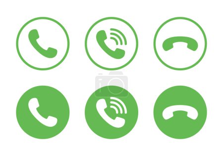 Teléfono, teléfono, icono del auricular en estilo plano
