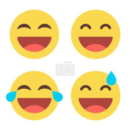 Lachen-Emoji-Symbol im flachen Stil. Lachen, LOL-Emoticon-Konzept