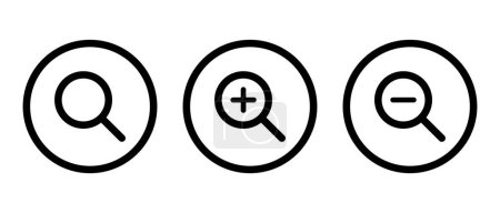 Ilustración de Icono de búsqueda y zoom en la línea de círculo. Concepto de lupa - Imagen libre de derechos