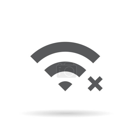 Disconnected wifi icon. Lost wireless fidelity connection concept