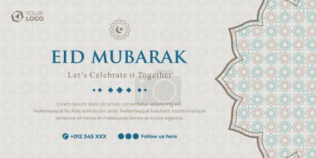 Illustration for Modern islamic design, banner with greetings - Royalty Free Image