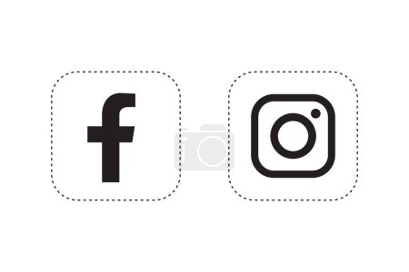 Téléchargez les illustrations : Icône Facebook et instagram, illustration vectorielle. - en licence libre de droit