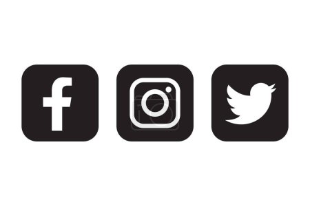 Photo for Facebook, instagram and twitter icons. - Royalty Free Image