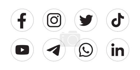 Set of social media logos
