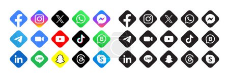 Ilustración de logos de redes sociales