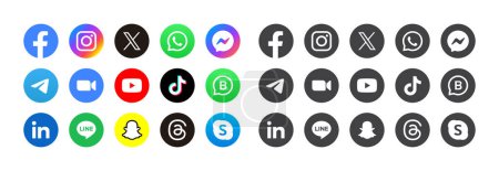 Social media logos illustration