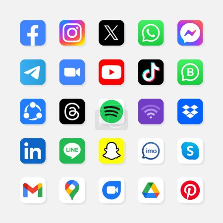 Set of Social media logos