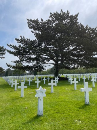 Foto de Omaha Beach American Cemetery en Colleville-sur-Mer, Normandía, Francia - Imagen libre de derechos