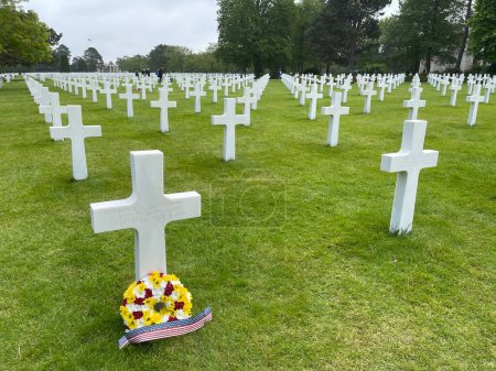 Photo for Omaha Beach American Cemetery in Colleville-sur-Mer, Normandy, France - Royalty Free Image