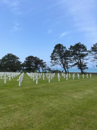 Photo for Omaha Beach American Cemetery in Colleville-sur-Mer, Normandy, France - Royalty Free Image