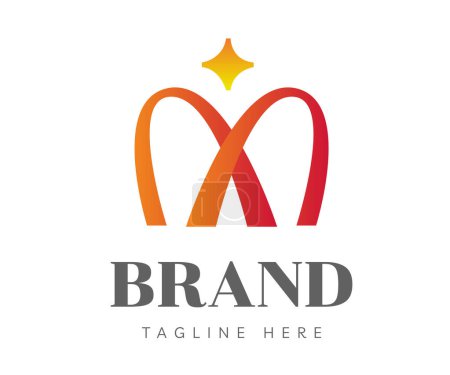 Ilustración de Letter M logo icon design template elements. Initial letter M logo with crown icon, trendy style. Usable for Branding and Business Logos. - Imagen libre de derechos