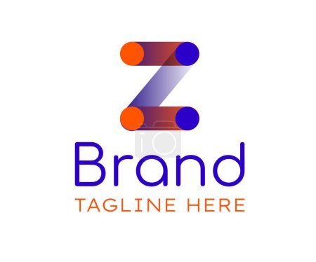 Ilustración de Letter Z logo icon design template elements. Initial letter Z logo with connected dots. Usable for Business and Technology Logos. - Imagen libre de derechos