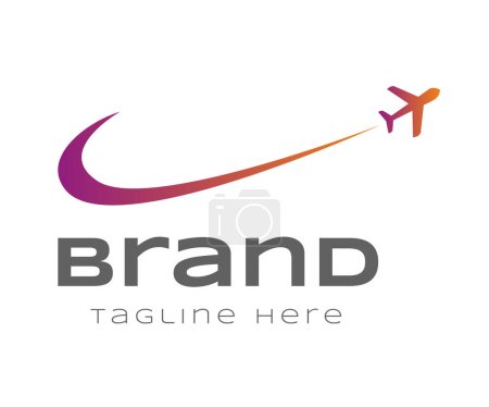 Ilustración de Elementos de plantilla de diseño de icono de logotipo de avión. Utilizable para el Branding y Logos de Negocios. - Imagen libre de derechos