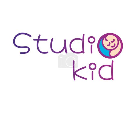 Illustration for Kid photography studio logo icon design template elements. Usable for Branding and Business Logos. - Royalty Free Image