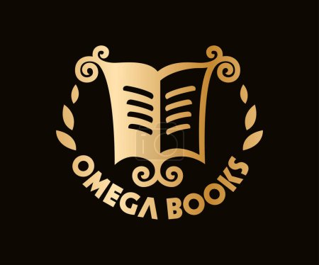 Illustration for Book logo icon design template elements. Creative logo with open book and laurel branch. Usable for Branding and Business Logos. - Royalty Free Image