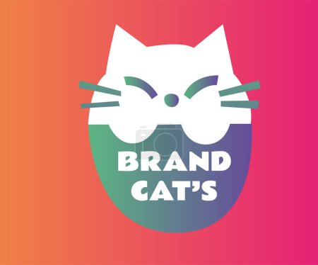 Illustration for Cat logo icon design template elements. Usable for Branding and Business Logos. - Royalty Free Image