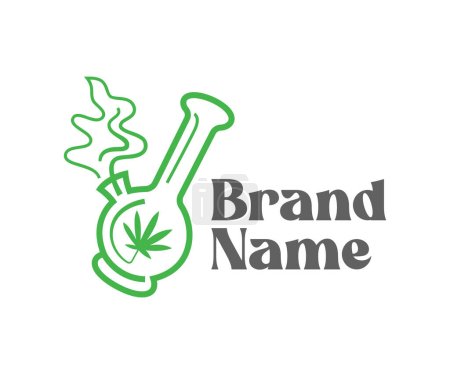 Téléchargez les illustrations : Cannabis logo icône conception éléments de modèle. Utilisable pour les logos de marque et d'affaires. - en licence libre de droit