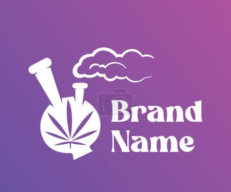 Téléchargez les illustrations : Cannabis logo icône conception éléments de modèle. Utilisable pour les logos de marque et d'affaires. - en licence libre de droit