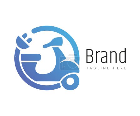 Motorrad-Logo-Ikone Design-Vorlagen Elemente. Verwendbar für Branding und Business-Logos.