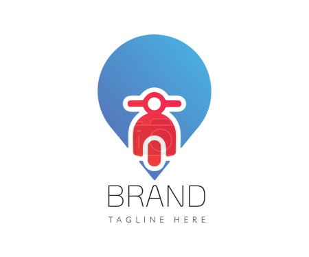 Motorrad-Logo-Ikone Design-Vorlagen Elemente. Verwendbar für Branding und Business-Logos.