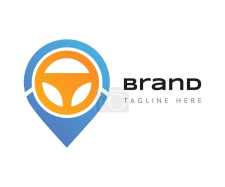 Autolenkrad-Logo-Design-Vorlagen-Elemente. Verwendbar für Branding und Business-Logos.