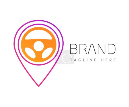 Autolenkrad-Logo-Design-Vorlagen-Elemente. Verwendbar für Branding und Business-Logos.