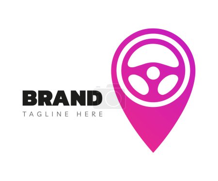 Volant de voiture logo icône design éléments de modèle. Utilisable pour les logos de marque et d'affaires.