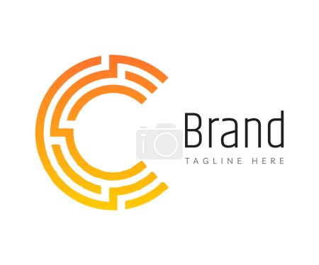 Lettre C éléments de modèle de conception d'icône de logo. Utilisable pour les logos de marque, d'entreprise et de technologie.