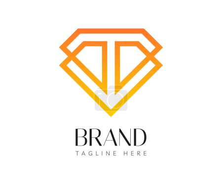 Diamant logo icône design éléments de modèle. Utilisable pour les logos de marque et d'affaires.