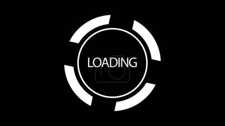 Photo for Loading circle with sign LOADING on black background. 3D animation. - Royalty Free Image
