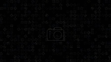 Téléchargez les photos : Cubes 3d clignotants tournants colorés sur bg noir. Résumé fond festif pour la publicité, félicitations, texte. Animation créative colorée de formes dynamiques plates. Business bg. rendu 3D. - en image libre de droit