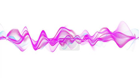 Foto de Corriente de energía dinámica. Fondo de energía de onda abstracta. Campo luminoso fractal con partículas y líneas ondulantes de turbulencia. Infografías de negocios y líneas de estadísticas. Fondo para la publicidad. Renderizado 3D - Imagen libre de derechos