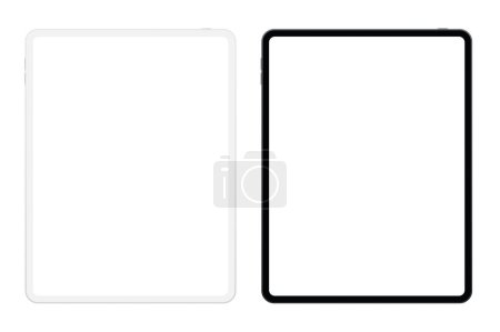 Photo for Black and white high quality realistic new version of soft pro tablet with blank screen mockup - Royalty Free Image
