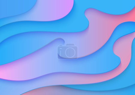 Photo for Abstract volumetric 3d color paper cuted art illustration - Royalty Free Image