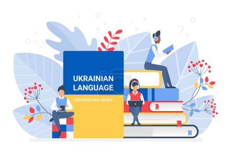 Photo for Online Ukrainian language courses, remote school or university concept - Royalty Free Image