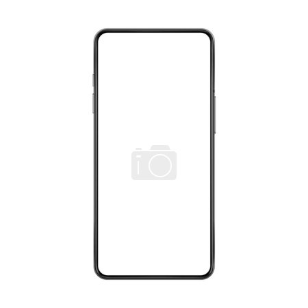 Photo for Frameless no frame realistic imagined smartphone mock up with blank white screen vector illustration - Royalty Free Image