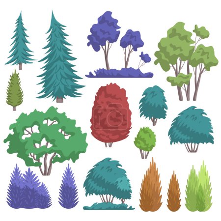 Illustration for Park forest tree collection - Royalty Free Image