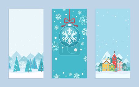 Photo for Merry Christmas greeting cards in cartoon scandinavian style - Royalty Free Image
