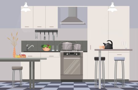 Photo for Comfortable modern design kitchen interior - Royalty Free Image