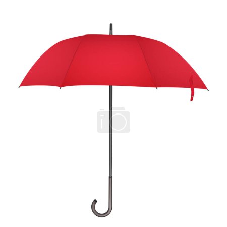 Photo for Red classic rain Umbrella. Photo Realistic elegant umbrella icon vector illustration - Royalty Free Image